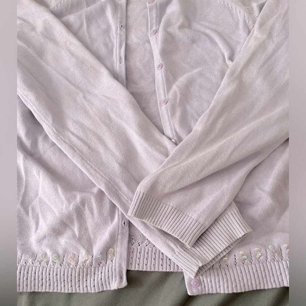 Sweater Cardigan Light purple Button Up